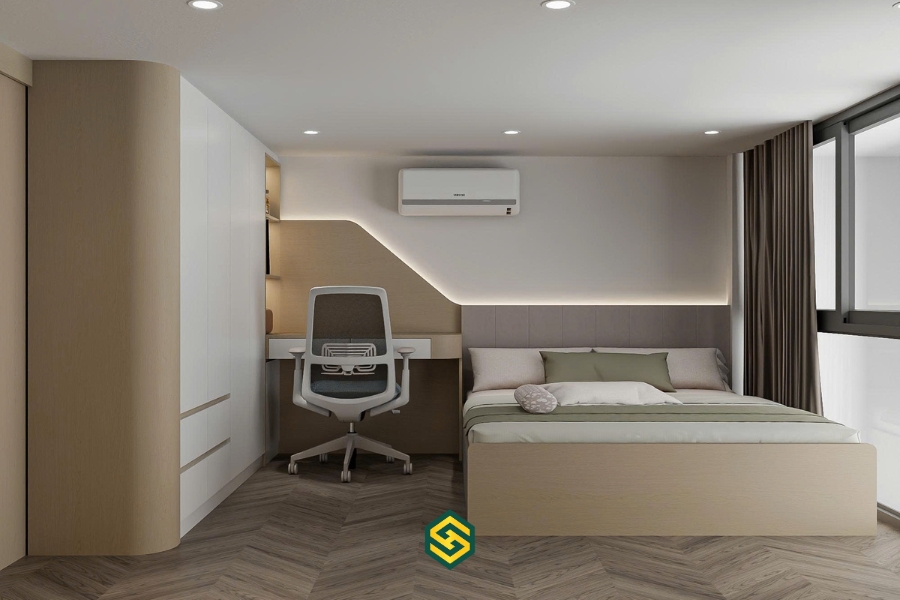 Thiết kế nội thất phòng ngủ tiện nghi