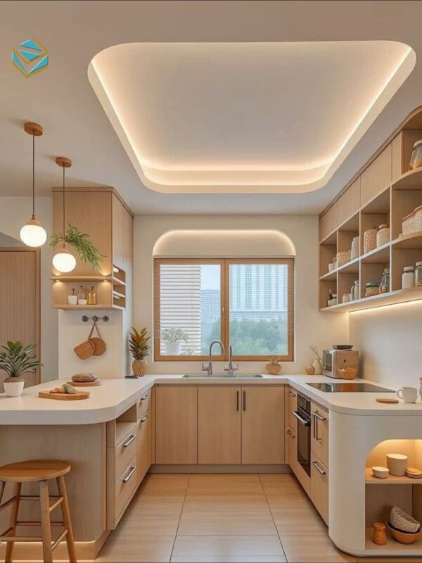 Mẹo chọn màu sắc và hướng phong thủy phòng bếp cho người mệnh Kim Không gian bếp chữ U đẳng cấp với sức chứa lưu trữ cực lớn.