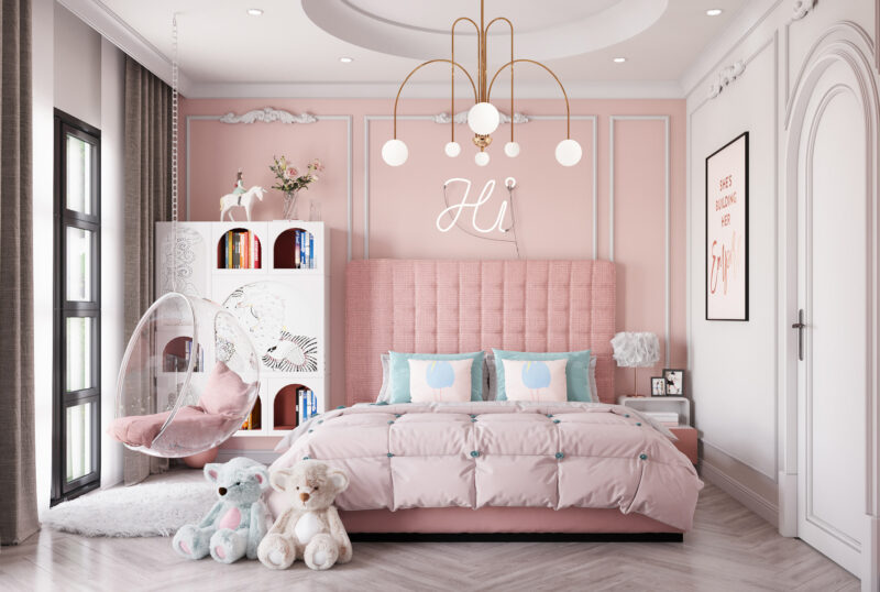 Thiết kế phòng ngủ 3D bé gái
