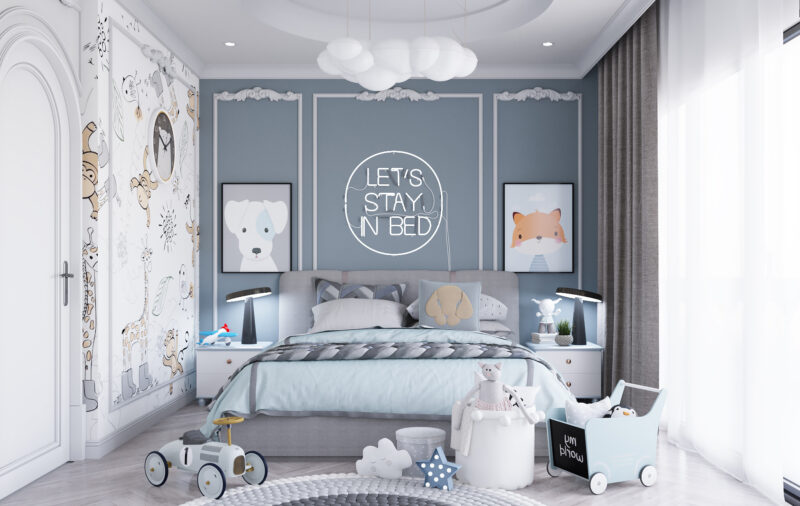 Mẫu phòng ngủ 3D cho bé trai