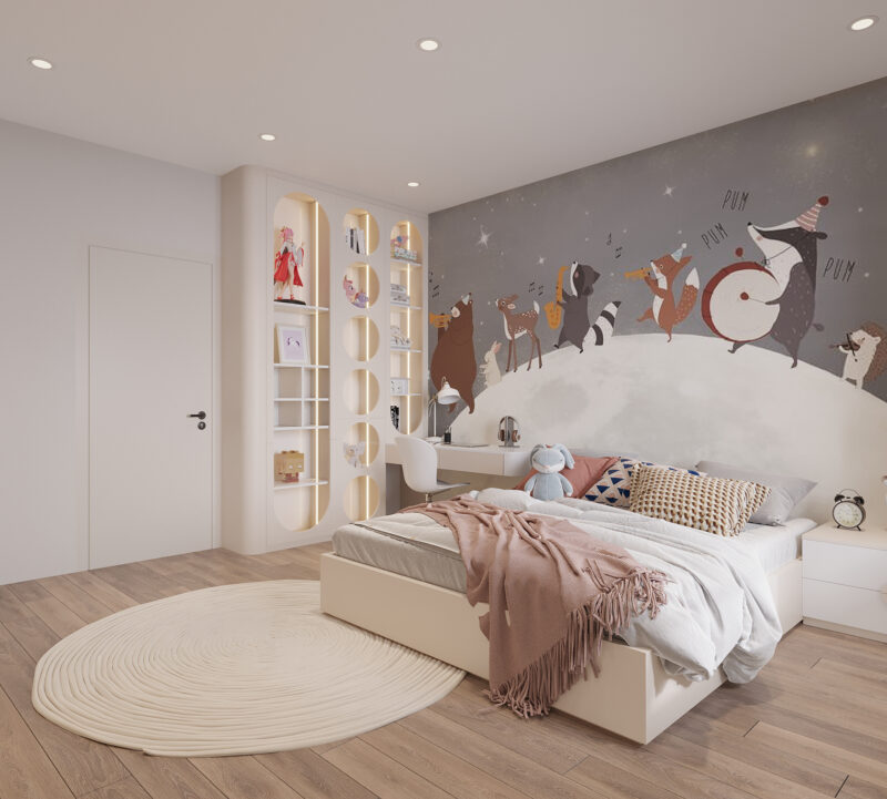 Thiết kế phòng ngủ 3D bé trai