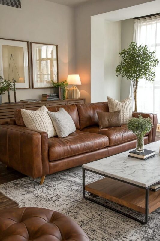 Cách chọn sofa phòng khách theo chuẩn phong thủy ngũ hành năm 2026 sofa mau nau dat