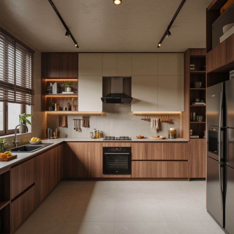 Phong Thủy Nội Thất Tác Động Ra Sao Đến Sức Khỏe Và Tài Lộc? Không gian bếp gọn gàng và ấm cúng
