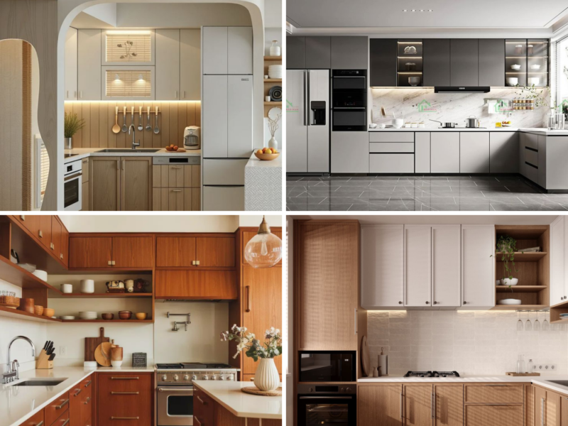 So sánh tủ bếp gỗ công nghiệp và gỗ tự nhiên: lựa chọn nào tối ưu? Kiểu dáng quyết định phong cách nội thất