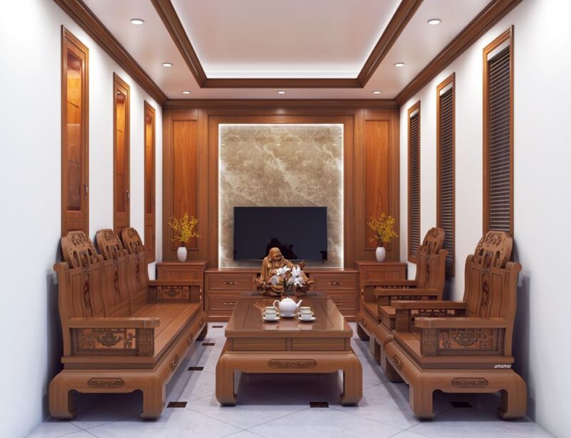 Cách Sắp Xếp Bàn Ghế Phòng Khách Chuẩn Phong Thủy Trong Ngày Tết Bo tri ban ghe dung phong thuy