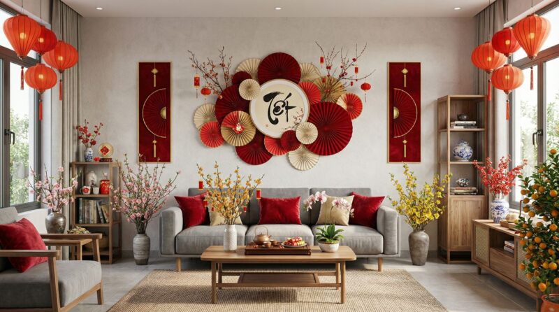 Cách treo câu đối, đèn lồng, tranh Tết để tăng vượng khí, đón tài lộc Cách treo câu đối, đèn lồng, tranh Tết để tăng vượng khí, đón tài lộc