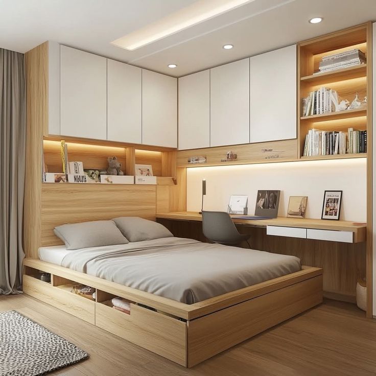 Bí kíp thiết kế phòng ngủ 10m2 cho vợ chồng trẻ Phòng ngủ nhỏ