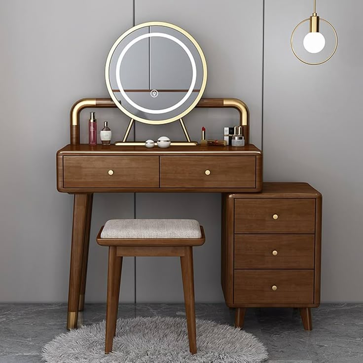 Bàn trang điểm gỗ óc chó