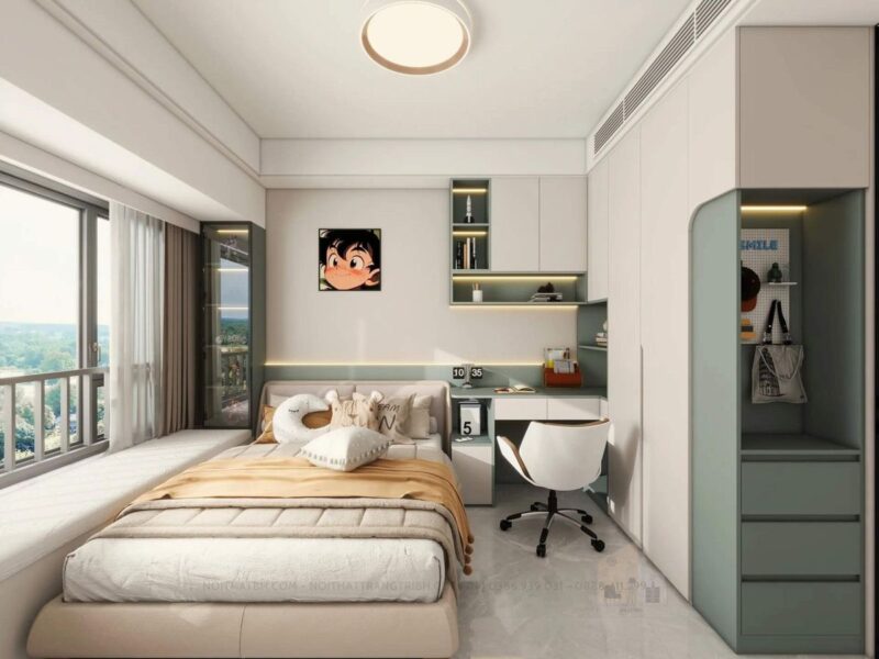 Cách trang trí phòng ngủ cho bé gái đẹp, hiện đại Phòng ngủ 10m2