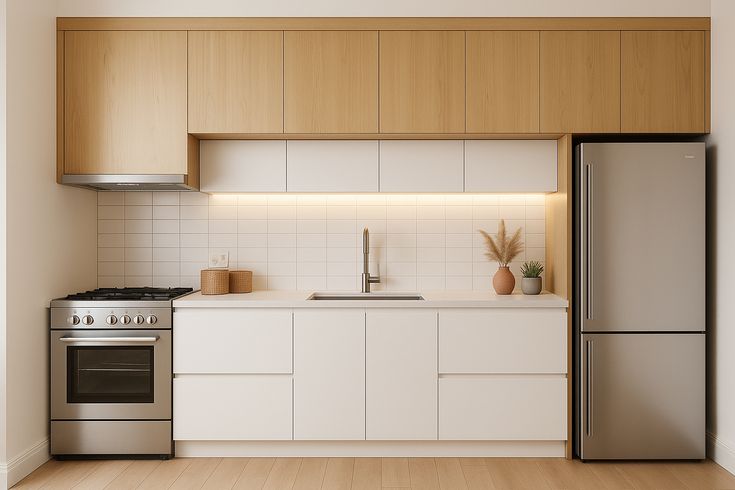 Cách bố trí tủ bếp chữ I tối ưu không gian và đầy đủ công năng Tủ bếp