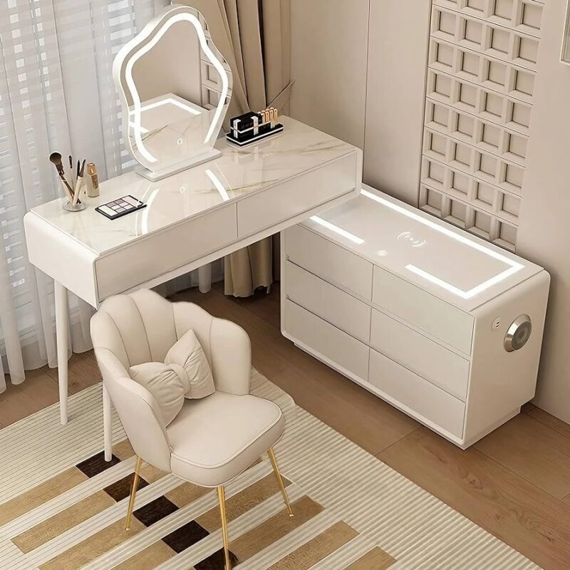 Các mẫu bàn ghế thường được để trong phòng ngủ hiện nay Bàn trang điểm và ghế