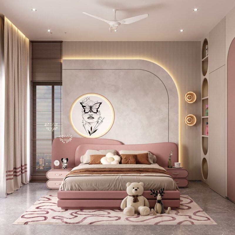 Cách trang trí phòng ngủ màu hồng đẹp, hiện đại Phòng ngủ màu hồng