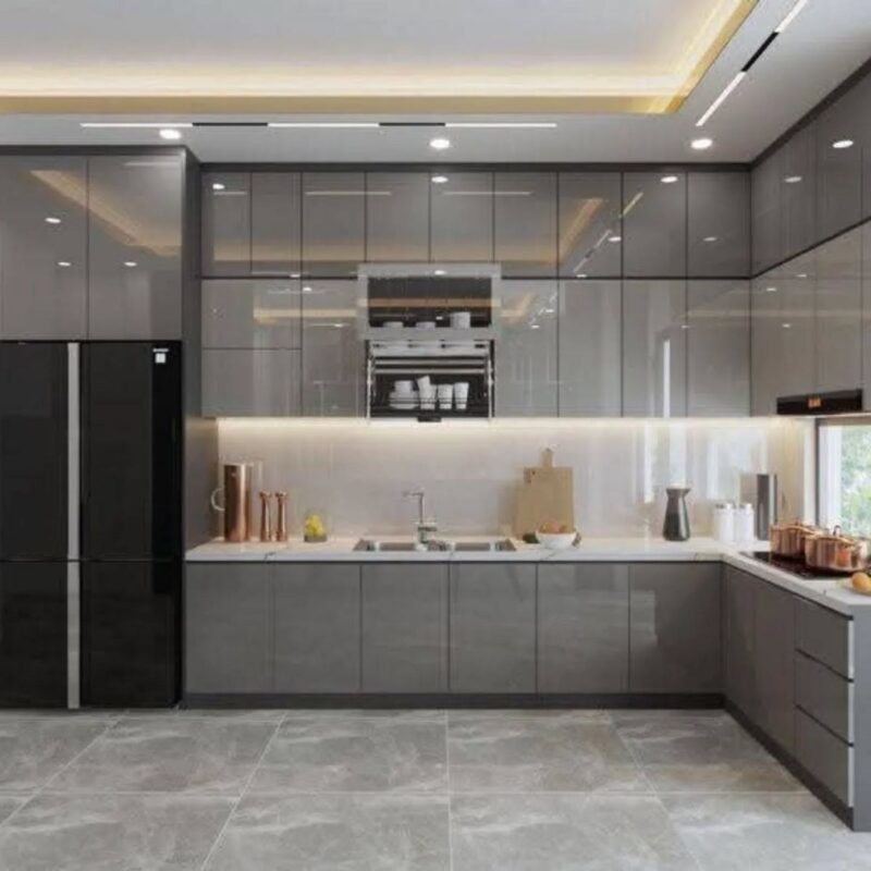 Top 10 mẫu tủ bếp nhôm kính đẹp nhất năm 2026 Tủ bếp nhôm kính