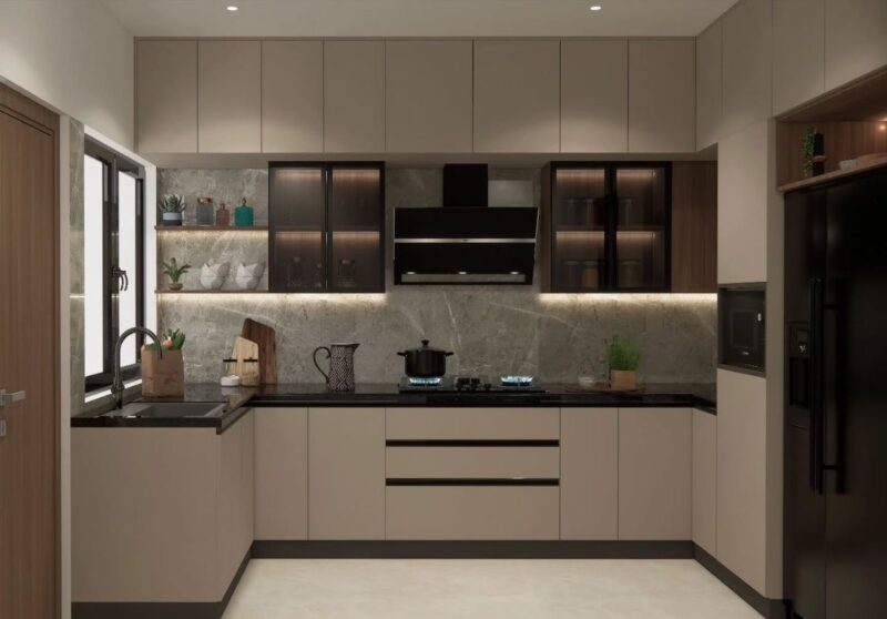 Tủ bếp gỗ công nghiệp phủ Acrylic