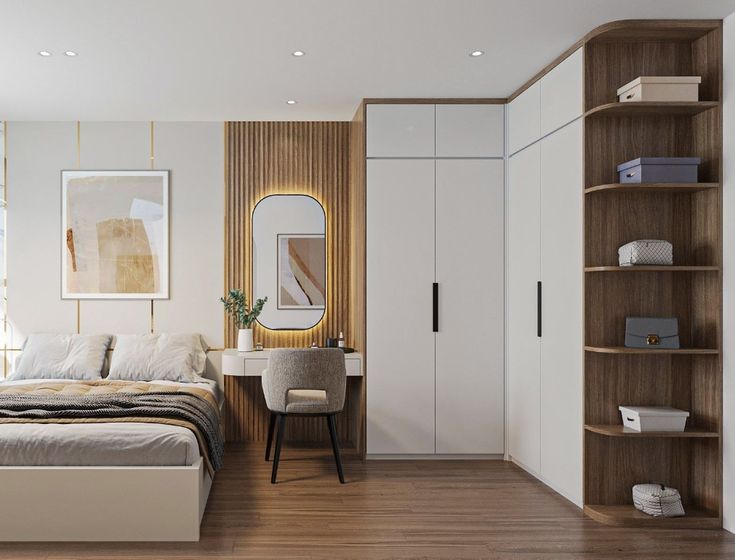 Cách bố trí phòng ngủ 12m2 hiện đại và đầy đủ công năng Phòng ngủ 12m2