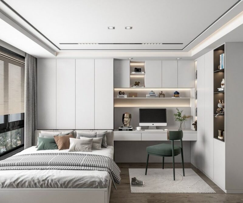 Cách trang trí kệ phòng ngủ đẹp, hiện đại Kệ phòng ngủ