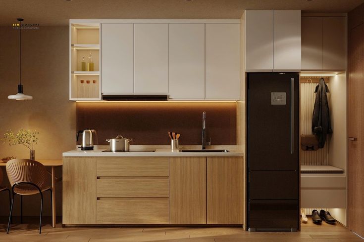 Cách bố trí tủ bếp chữ I tối ưu không gian và đầy đủ công năng Tủ bếp chữ I