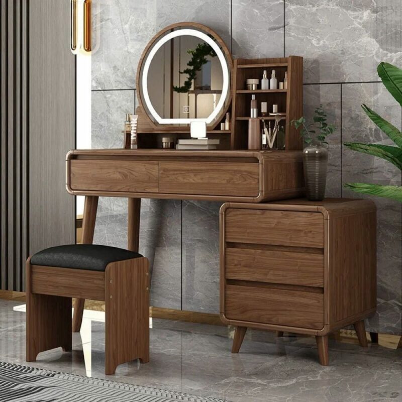Bàn trang điểm gỗ óc chó 