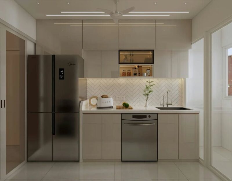Cách bố trí tủ bếp chữ I tối ưu không gian và đầy đủ công năng Tủ bếp chữ I