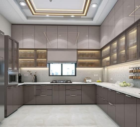 Tủ bếp gỗ công nghiệp MDF phủ Acrylic 