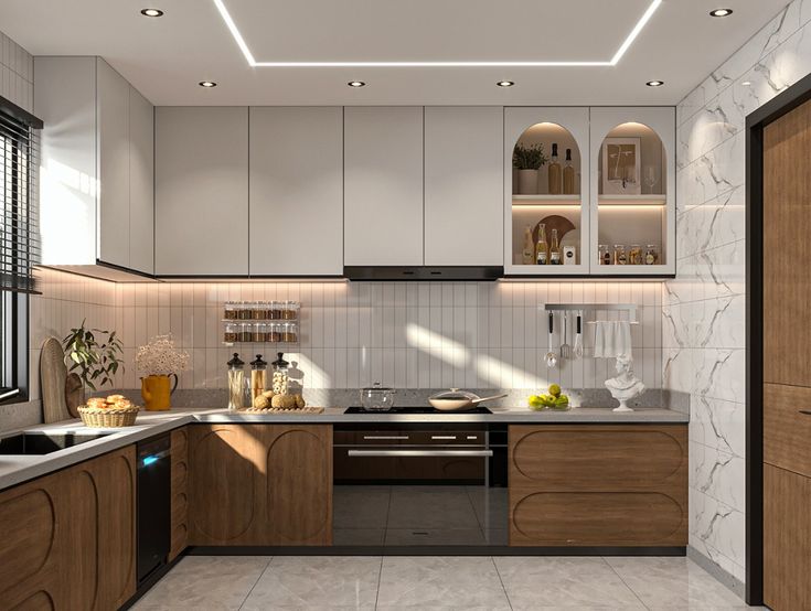 Tủ bếp gỗ sồi Nga 