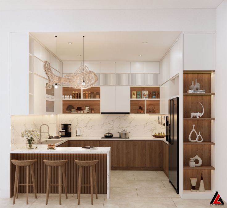 Tủ bếp gỗ sồi Nga 