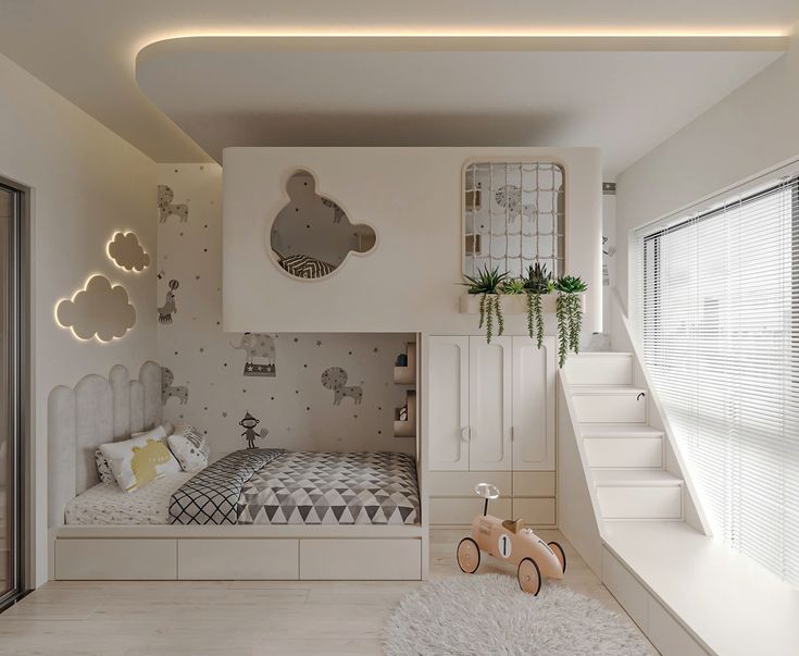 Cách trang trí phòng ngủ giường tầng công năng, hiện đại Phòng ngủ giường tầng
