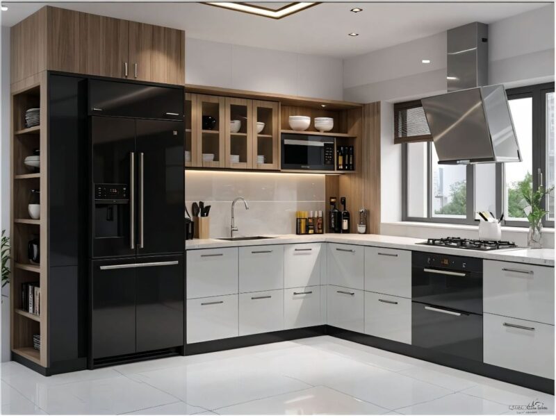 Tủ bếp gỗ công nghiệp MDF phủ Acrylic 