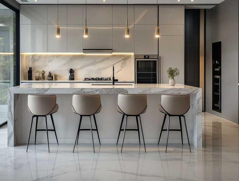 Tủ bếp có quầy bar 