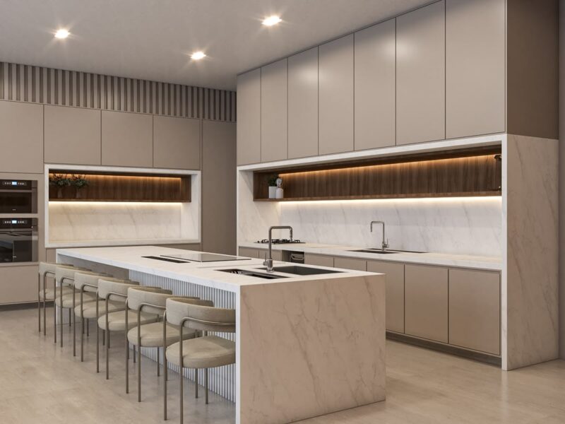 Tủ bếp có quầy bar 
