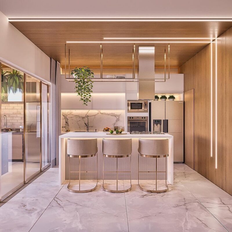 Tủ bếp có quầy bar