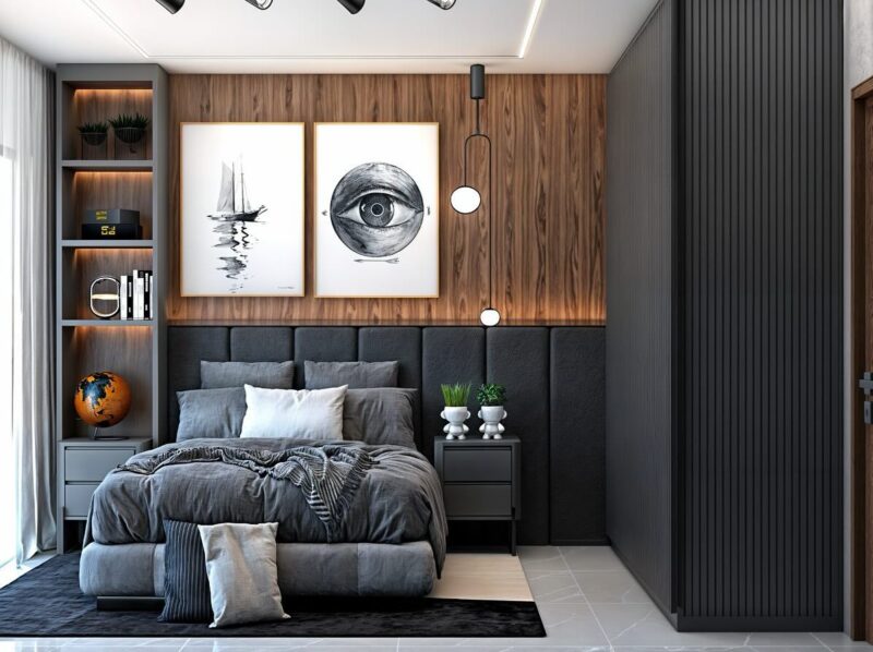 Cách trang trí phòng ngủ nhỏ cho nam hiện đại, công năng Phòng ngủ nhỏ cho nam