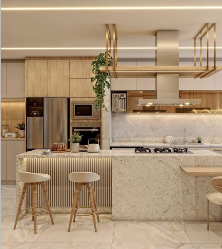 Tủ bếp có quầy bar 