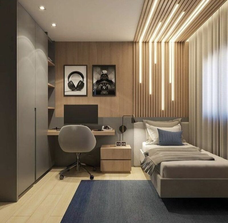 Cách trang trí phòng ngủ nhỏ cho nam hiện đại, công năng Phòng ngủ nhỏ cho nam