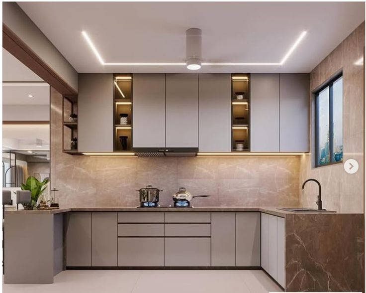 Tủ bếp nhôm kính 