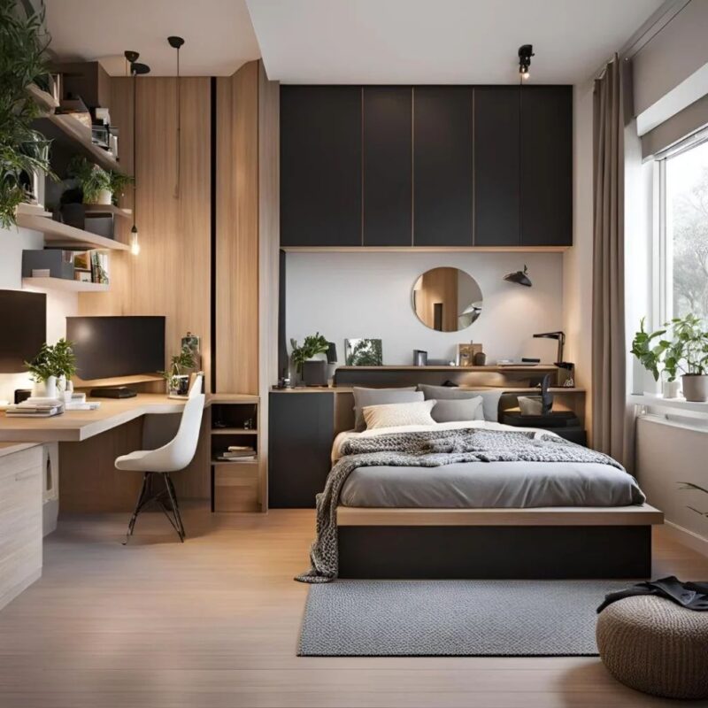 Cách trang trí phòng ngủ nhỏ cho nam hiện đại, công năng Phòng ngủ nhỏ cho nam
