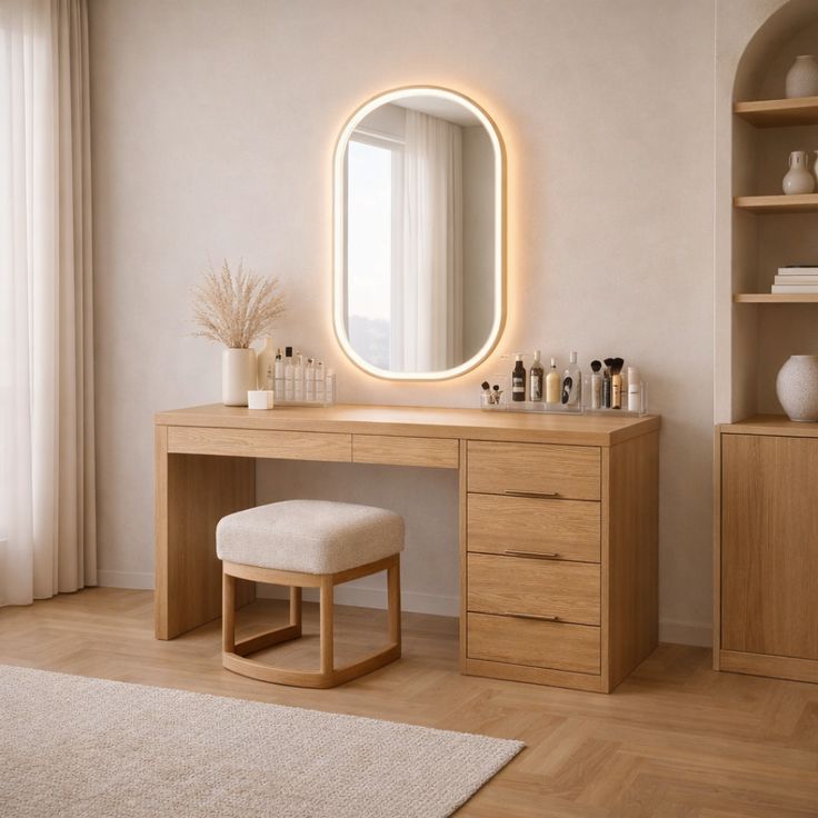 Tổng hợp các kiểu bàn trang điểm gỗ đẹp dẫn đầu xu hướng năm 2026 Bàn trang điểm gỗ