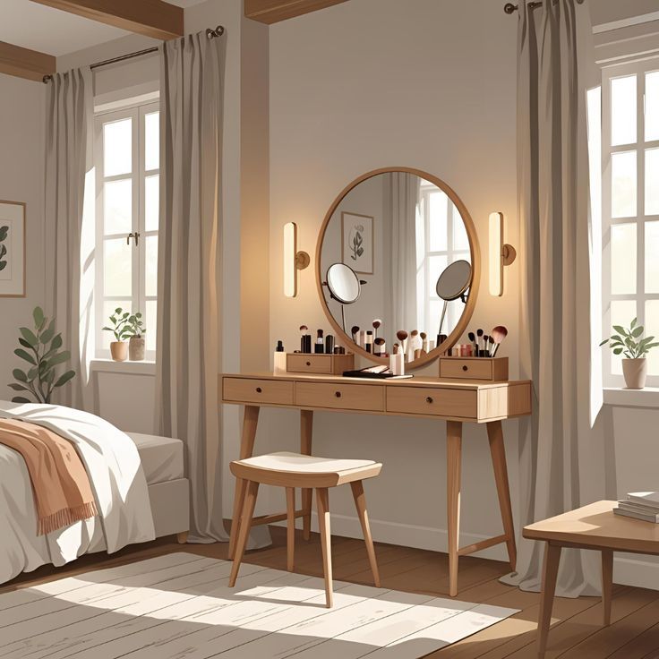 Tổng hợp các kiểu bàn trang điểm gỗ đẹp dẫn đầu xu hướng năm 2026 Bàn trang điểm gỗ