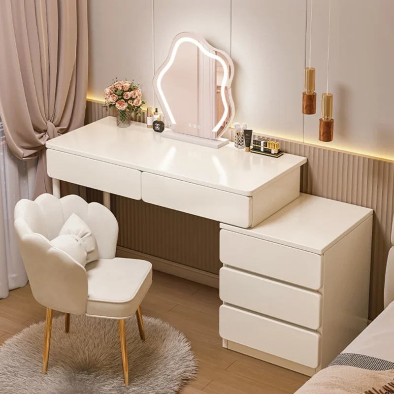 Các mẫu bàn trang điểm màu trắng có đèn tại Nội thất Hoàng Sơn Bàn trang điểm màu trắng có đèn