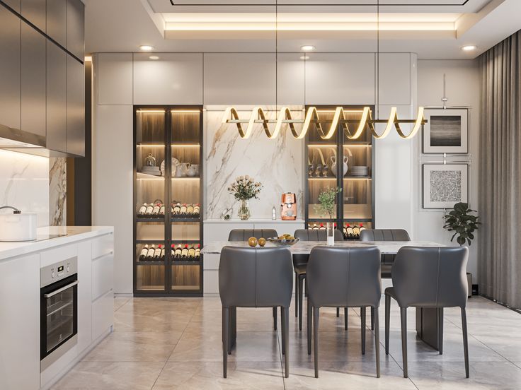 Bố trí phòng bếp hiện đại 