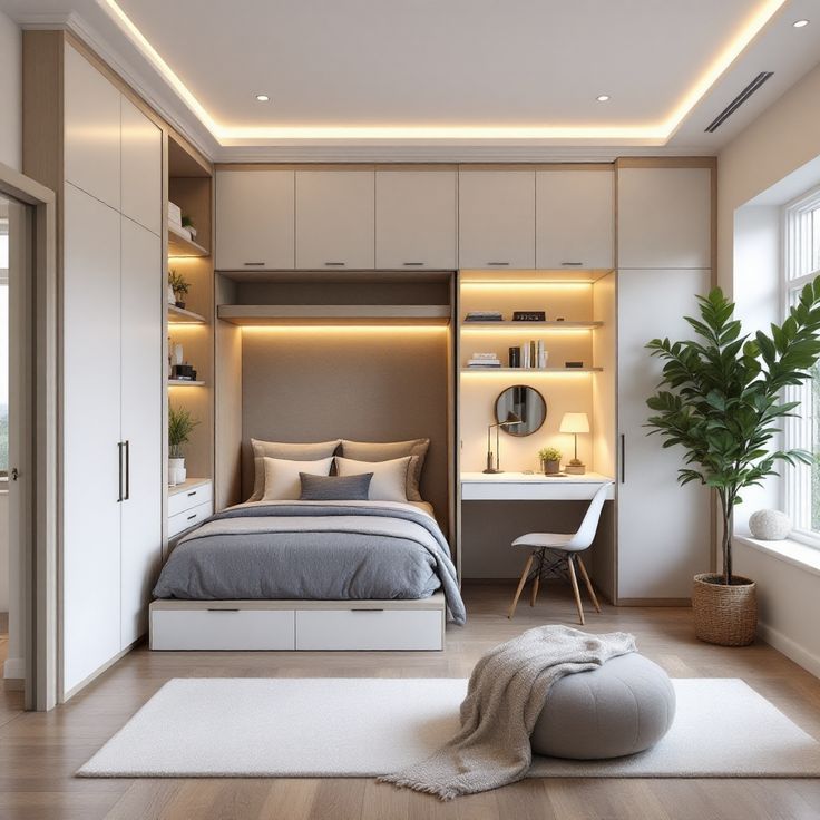Cách trang trí phòng ngủ 2m2 nhỏ mini gọn gàng Phòng ngủ 2m2
