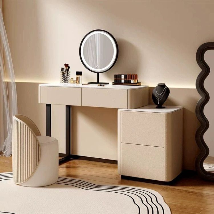 Các mẫu bàn trang điểm màu trắng có đèn tại Nội thất Hoàng Sơn Bàn trang điểm màu trắng có đèn