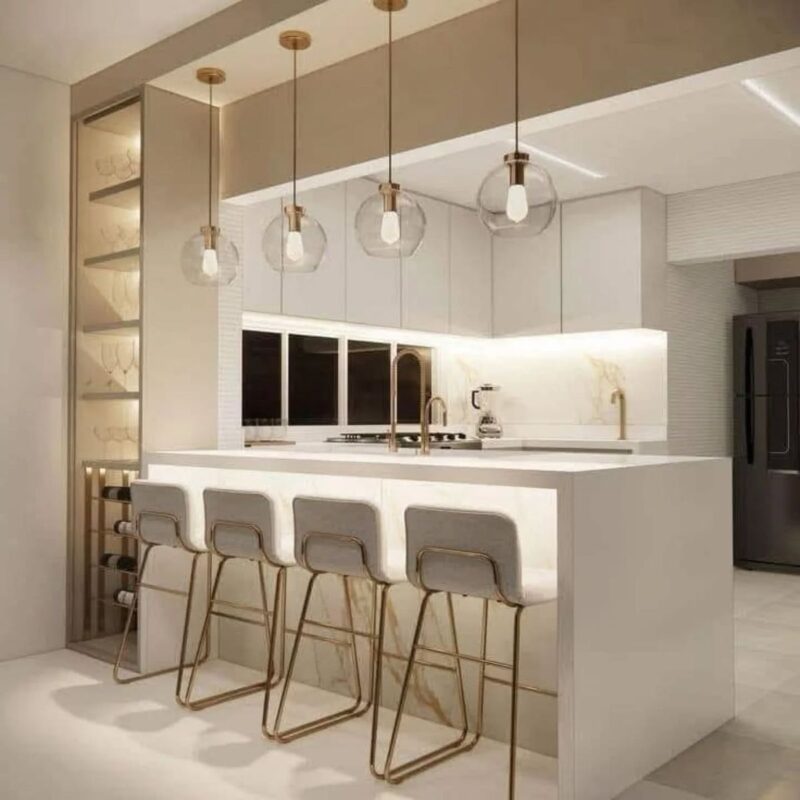Tủ bếp có quầy bar