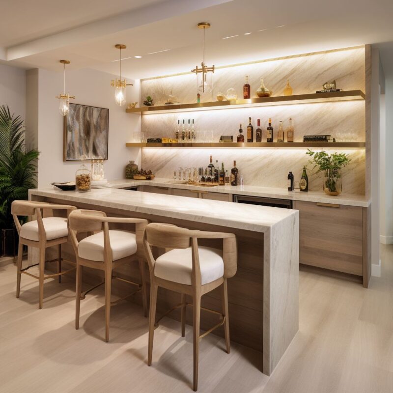 Tủ bếp có quầy bar 