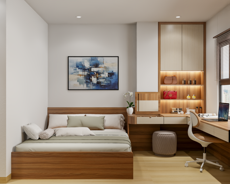 Bàn giao dự án thiết kế phòng ngủ cho nhà chị Tuyết, Tân Bình