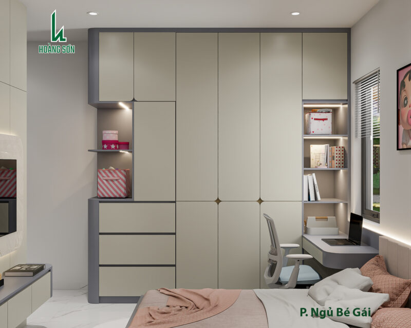 Bàn giao dự án thiết kế phòng ngủ cho chị Mai Ca , Vũng Tàu Dự án thiết kế phòng ngủ cho bé gái của nhà chị Mai Ca - Vũng Tàu