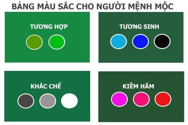 Phong thủy phòng ngủ cho người mệnh Mộc bạn không nên bỏ qua Màu sắc tương sinh với người mệnh Mộc