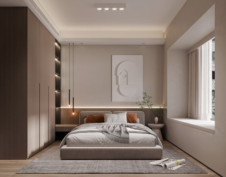 Phong thuỷ nội thất phòng ngủ cho người mệnh Kim Hướng đặt giường ngủ hợp phong thủy