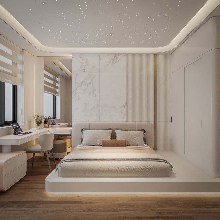 Mẫu phòng ngủ đẹp đơn giản 15m2 hiện đại và đầy đủ công năng Phòng ngủ đẹp đơn giản 15m2