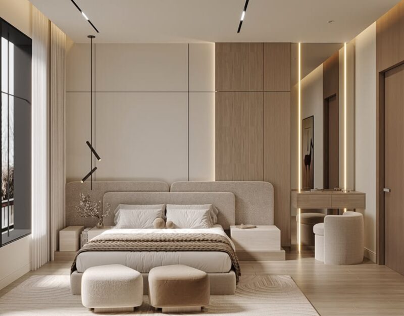 Mẫu phòng ngủ đẹp đơn giản 15m2 hiện đại và đầy đủ công năng Phòng ngủ đẹp đơn giản 15m2